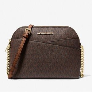 Michael Kors Jet Set Travel Medium Logo Dome Crossbody Bag
